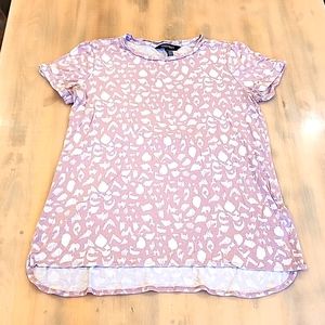 Ellen Tracy Women's Small Leopard Print Pink T-Shirt